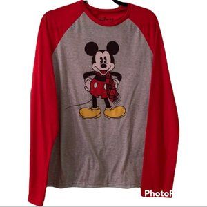 Disney Plaid Scarf Mickey Long Sleeve T-shirt